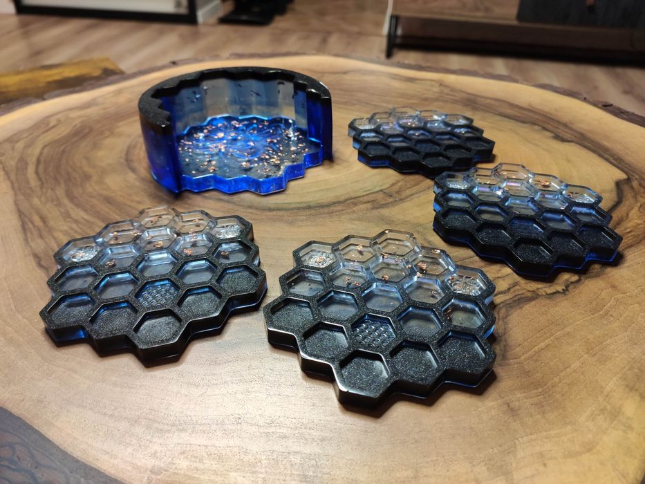 Podkładki zestaw podkładek z żywicy epoksydowej pod kubek ozdobne