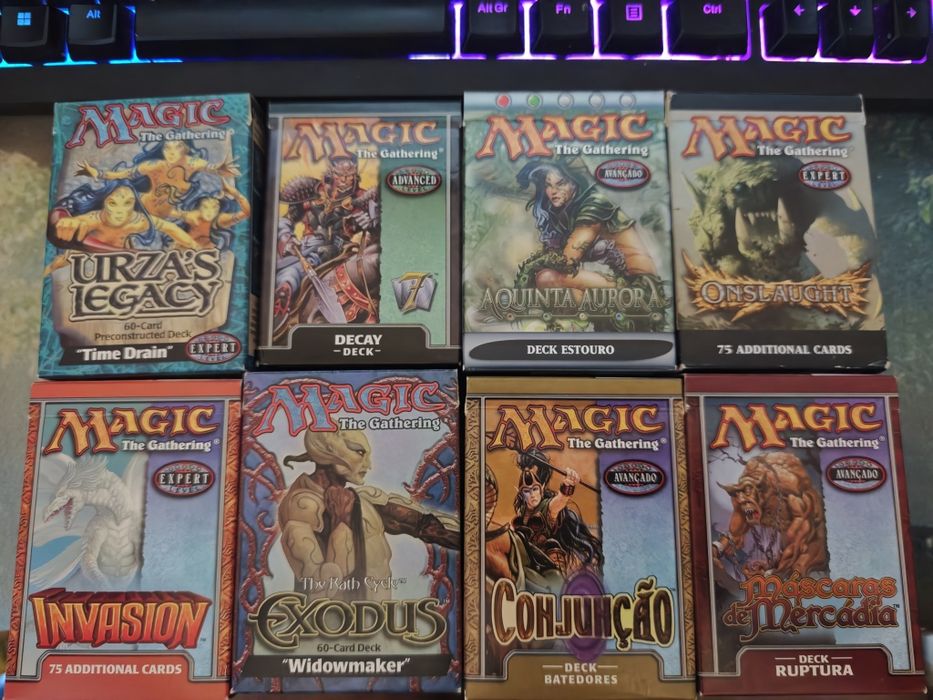 Dex boxes, plásticos de booster e booster box Vintage MTG