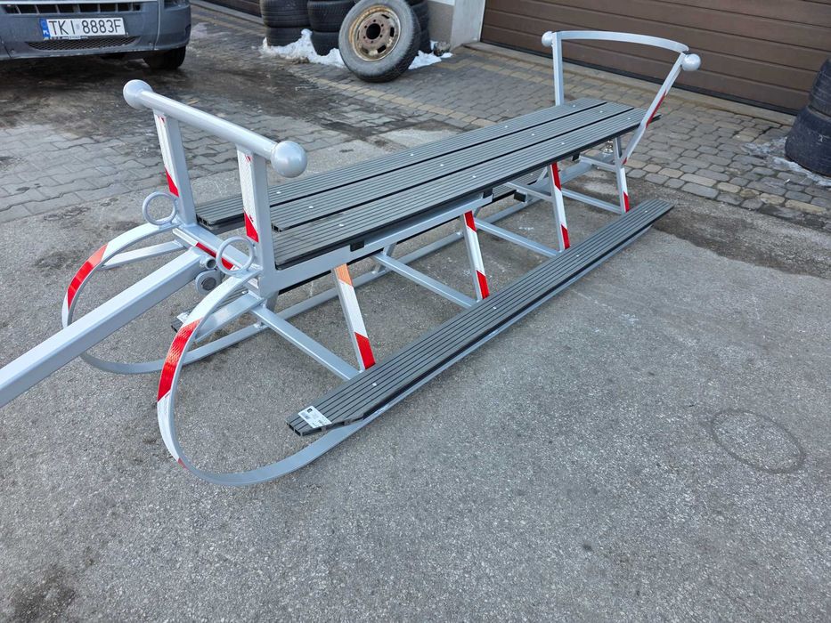 Sanki Kuligowe / Masywne Duże Sanie do Quada Traktora Siedzisko 195cm