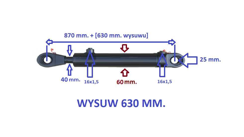 siłownik TUR C330/C360. Wzmocniony udźwig. 50/40/630/870.Nowy.Faktura.