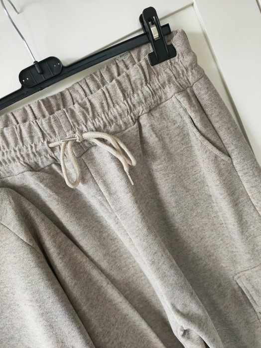 Komplet dresy bluza dzianina i spodnie wide leg  S M