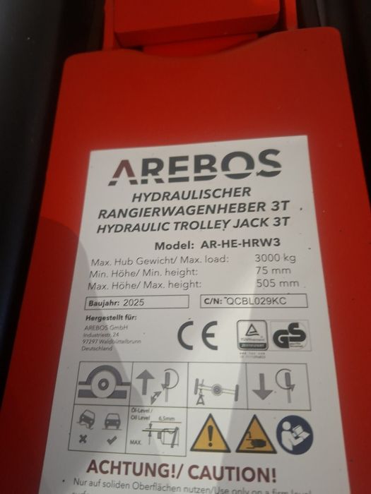 Podnośnik hydrauliczny 3t AREBOS