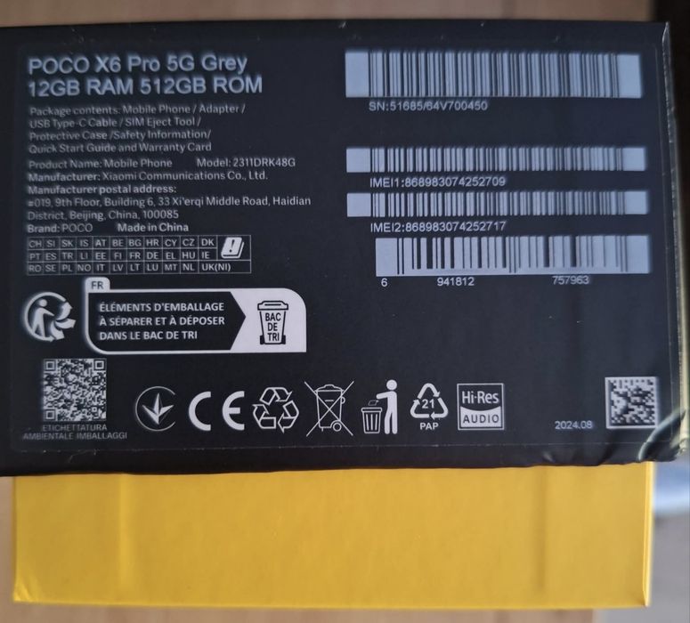 Poco x6 pro 12/512