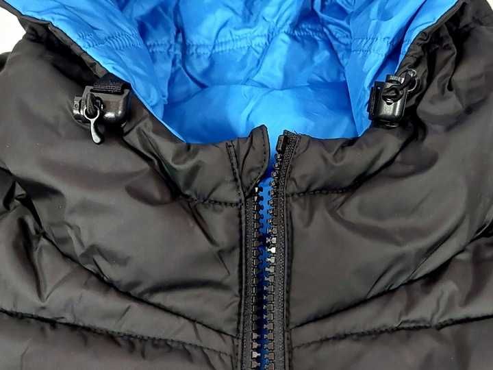 4F dwustronna (niebiesko-czarna) kurtka puchowa z kapturem L