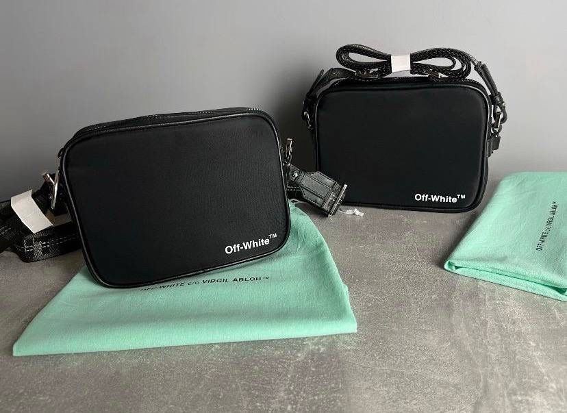 Off-White Camera сумка чорна нейлонова chrome palm heron чоловіча