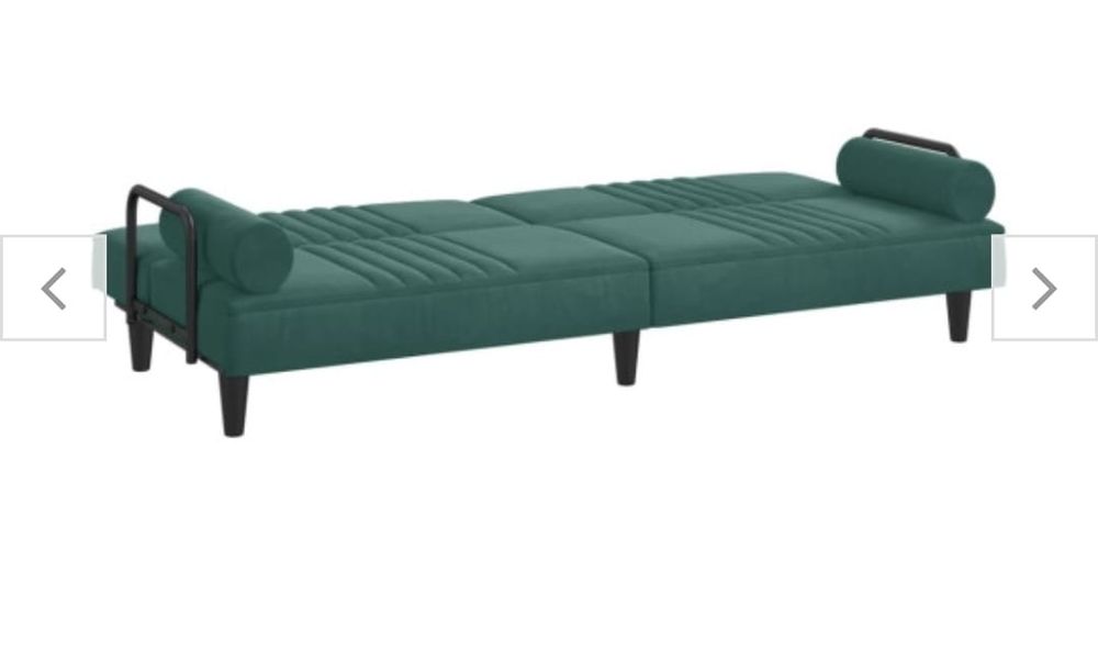 Rozkladana sofa zielona aksamit vidaXL