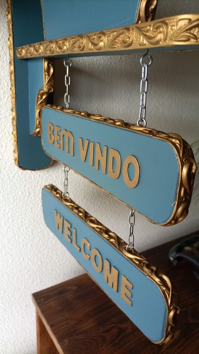 Decoração de parede placa de boas vindas