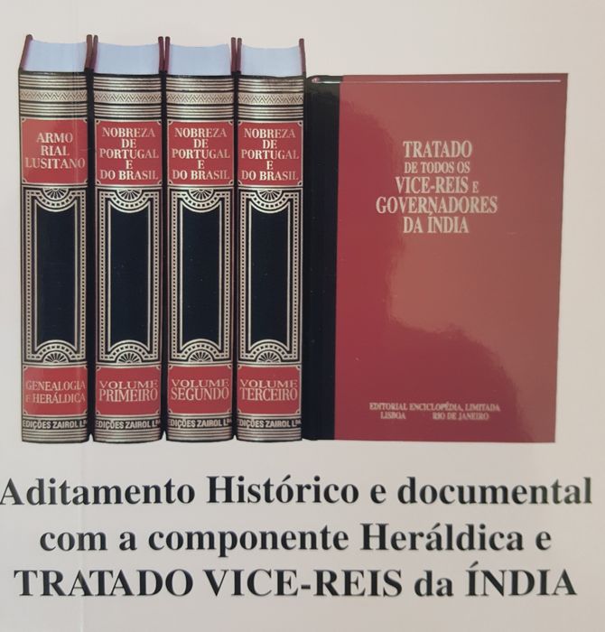 Nobreza de Portugal e Brasil e Armorial Lusitano 4 livros novos caixa