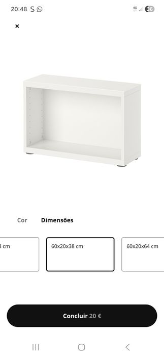 Modelo besta ikea 60x20x38