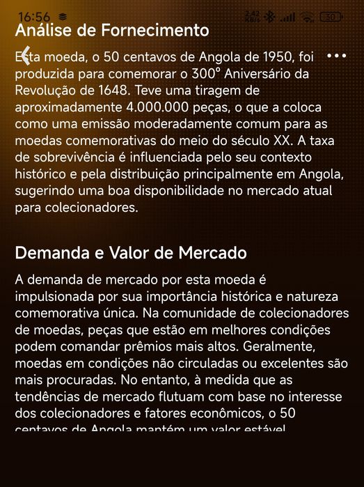 Moeda antiga de Angola