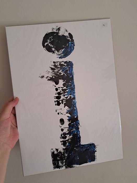 Pintura ilustração desenho de letra I - 42,2 x 29,8 cm - NOVO
