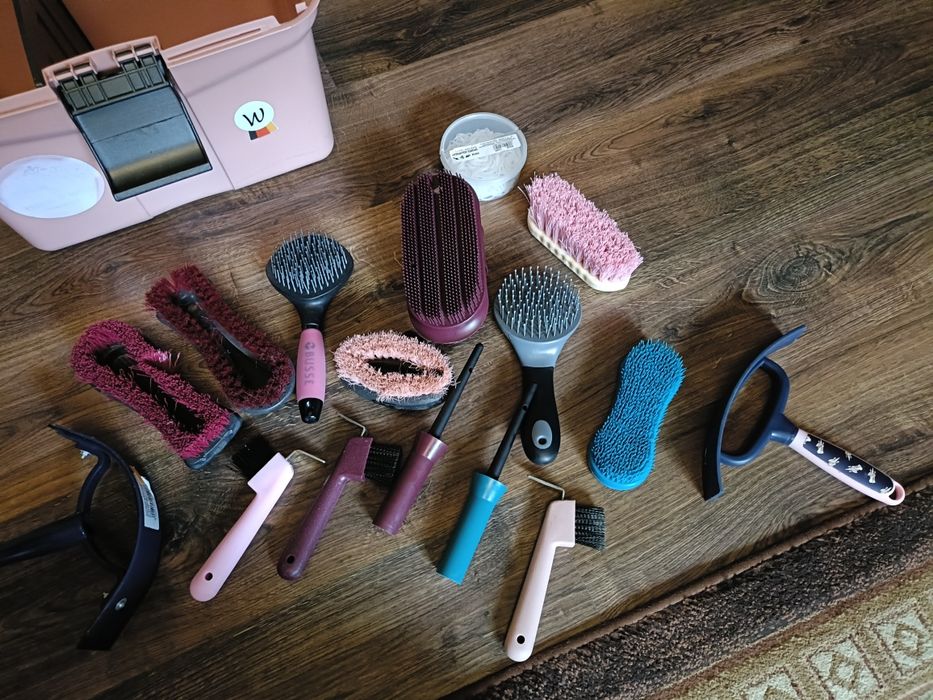 Zestaw do Pielęgnacji Konia Skrzynka Szczotki