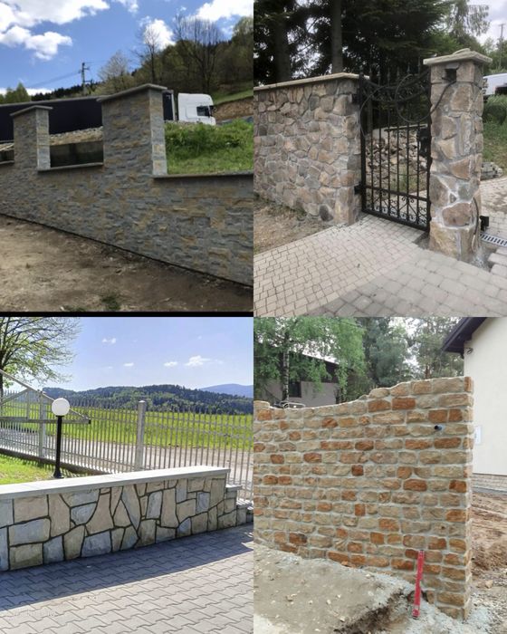 Ogrodzenia z Kamienia elewacje mury .Usługi kamieniarskie.Układanie