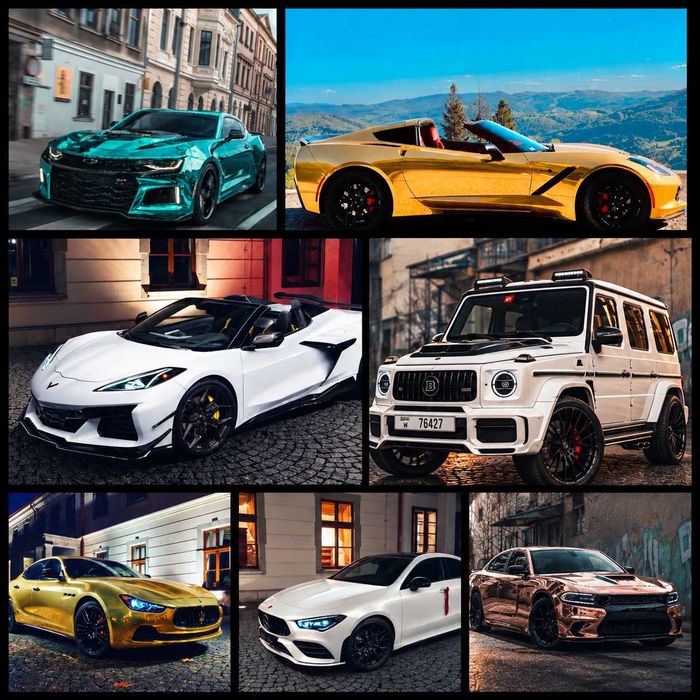Wypożyczalnia, Wynajem Samochod do ślubu Złoty Mustang Dodge Maserati Biały Mercedes G Klasa Ferrari Corvette Cabrio Camaro Audi