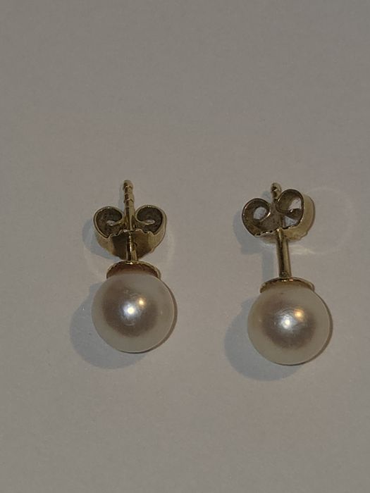 Kolczyki złote z perłą certyfikat