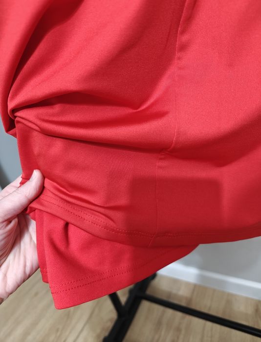 Sukienka czerwona świąteczna mini z kryształkami Bonprix