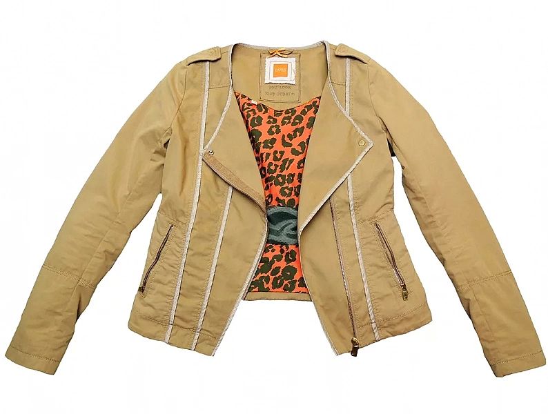 Hugo Boss Sportowa Ramoneska Premium Kurtka Damska Bawełna Streetwear