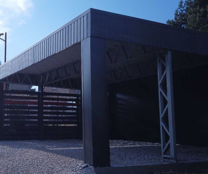 Wiata garażowa Carport LGS, Wiata pod fotowoltaikę konstrukcja ocynk