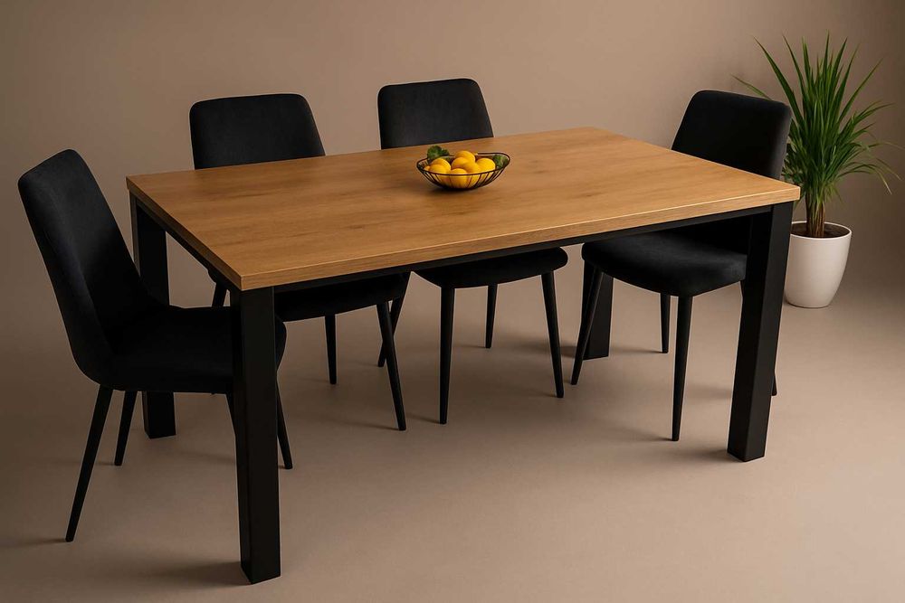 Stół Dębowy LOFT, 100% Lite Drewno DĄB, Rozkładany.