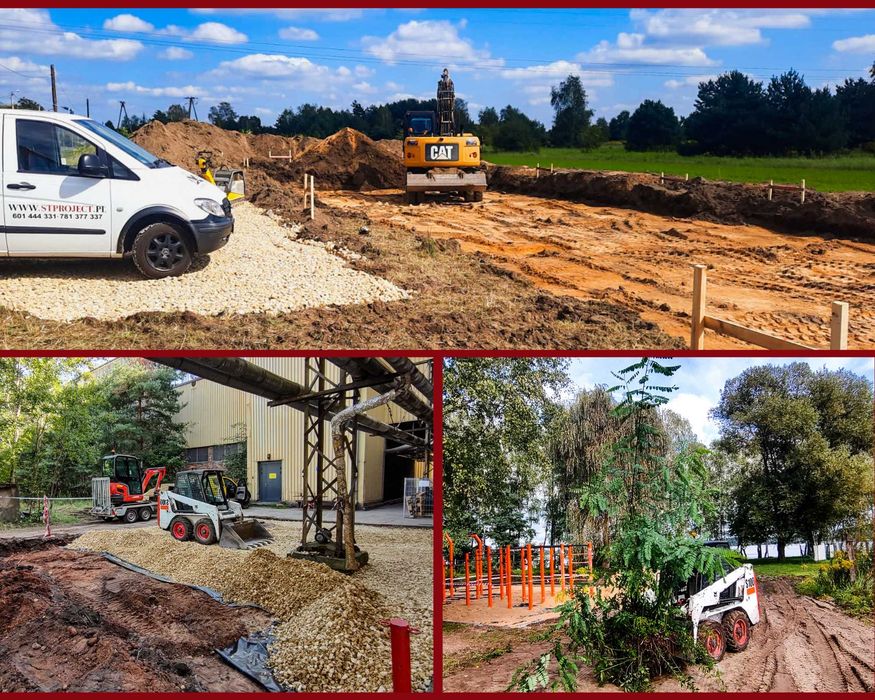 Mini Ładowarka Koparka Traktor | Prace ziemne Ogrody Projekty Drenaże