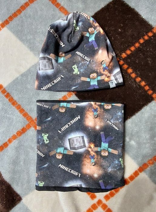 Czapka I komin dziecięcy z przyjemnej podwójnej dresówki