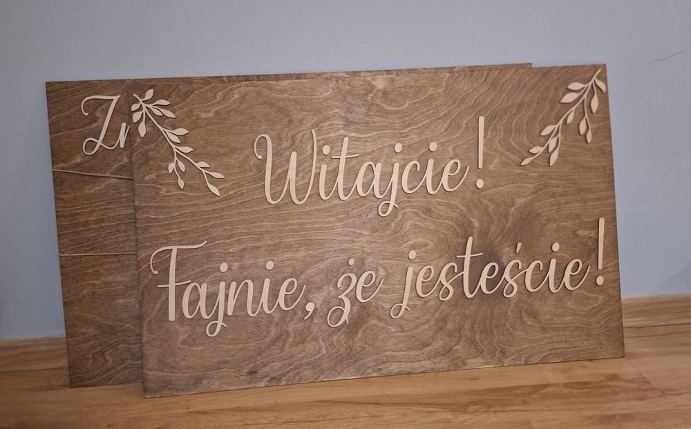tablice weselne drewniane