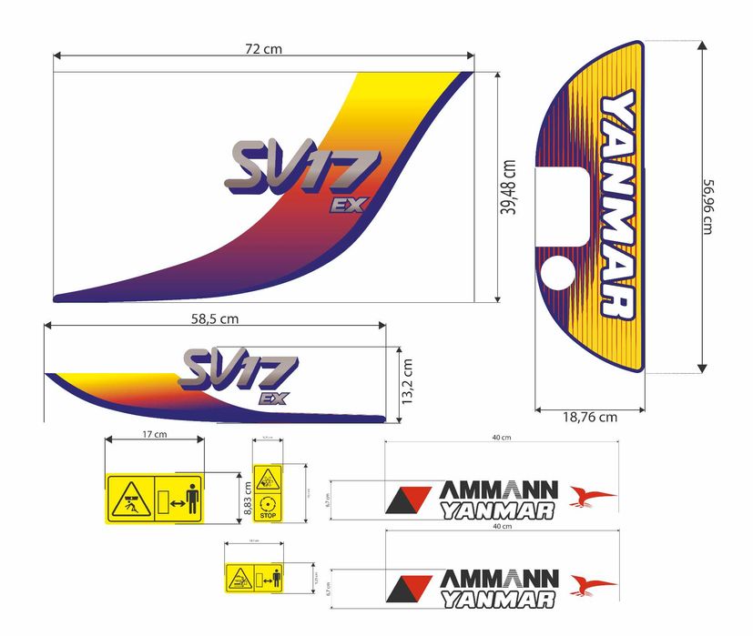 zestaw naklejek YANMAR SV17EX
