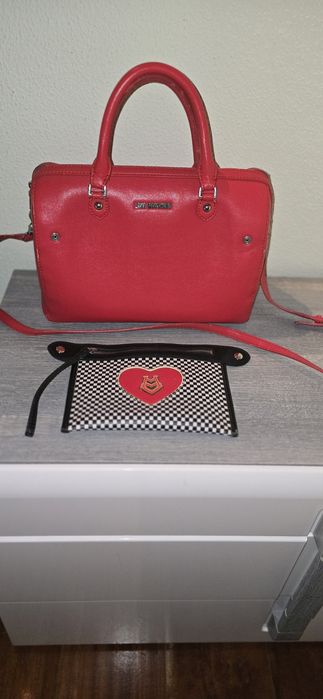 Mala Love Moschino Vermelha - Original c/ Bolsa Frontal Removível