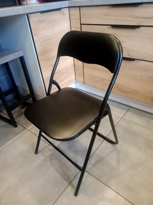 Krzesła krzesło składane czarne 6 sztuk