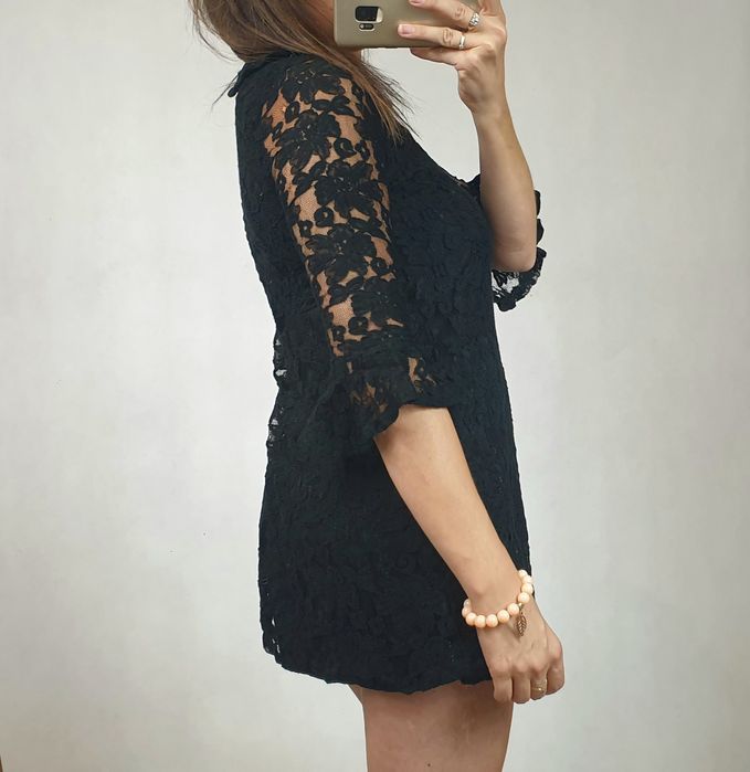 Czarna tunika z koronki M