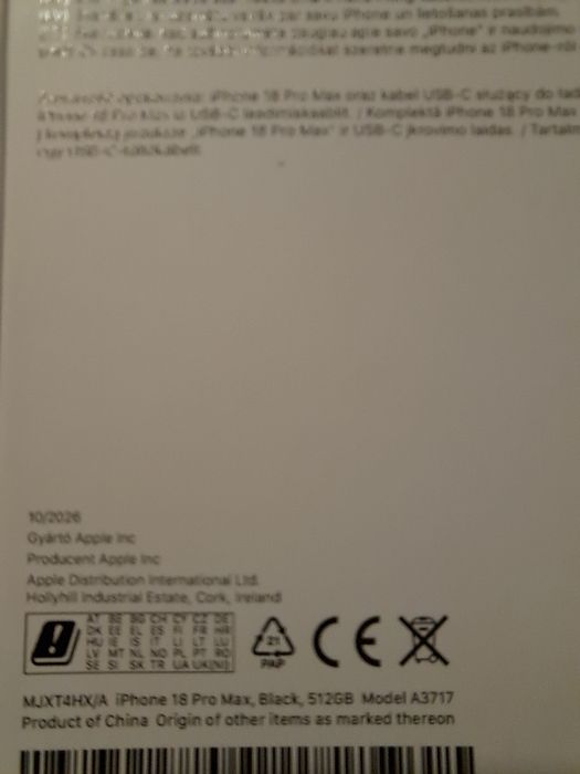 Iphone 18 Pro Max 512 GB Black