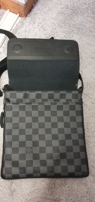 Listonoszka skórzana czarna szara