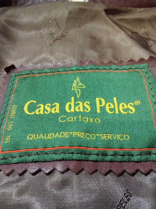 Conjunto de casaco e calças cabedal vintage