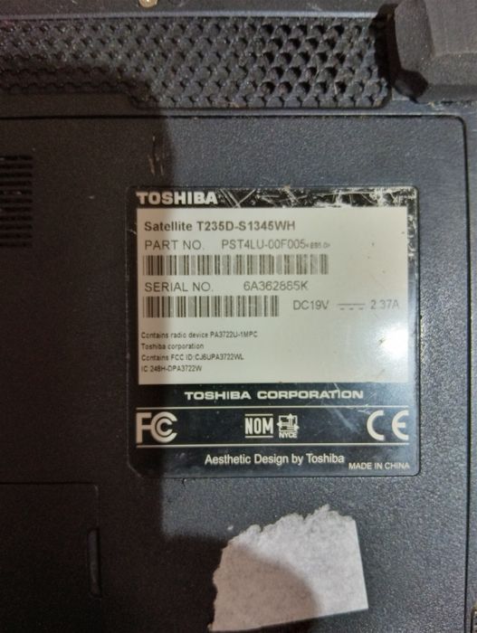 Нноутбук тошиба рабочий