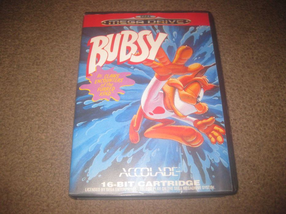 Jogo "Bubsy" para Sega Mega Drive/Completo!
