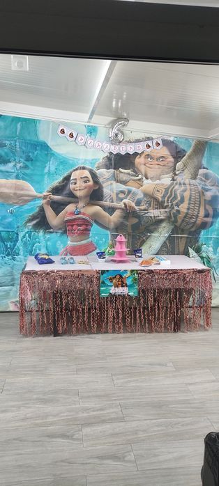Lona/Tela de aniversário do tema Moana/Vaiana