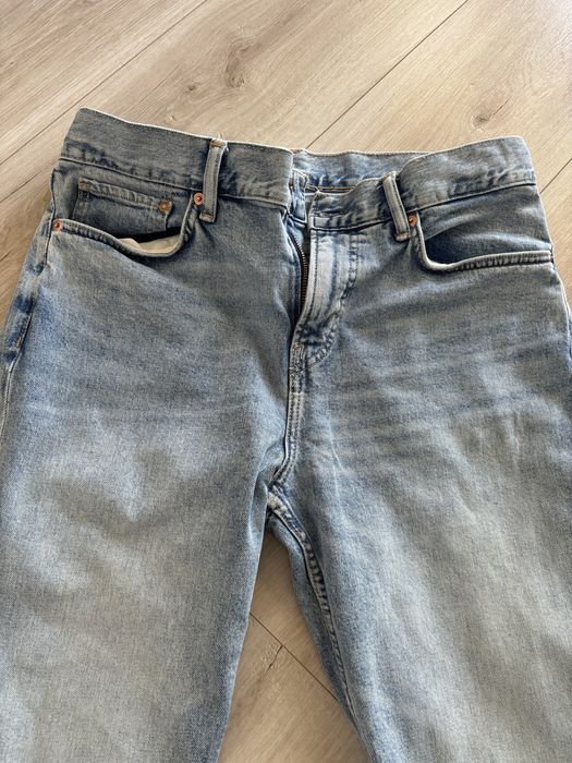 Spodnie slim fit jeansy męskie jasne 32/32