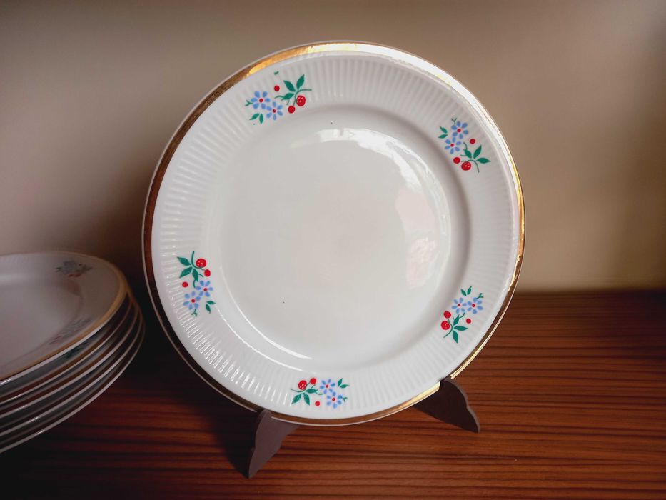 Talerz talerzyk talerzyki serwis Roman PRL vintage 6 szt. Chodzież