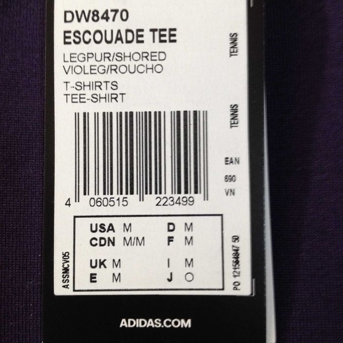 T-shirt Adidas de Tenis e Padel tamanho M  Roxa e Vermelha  Polyester