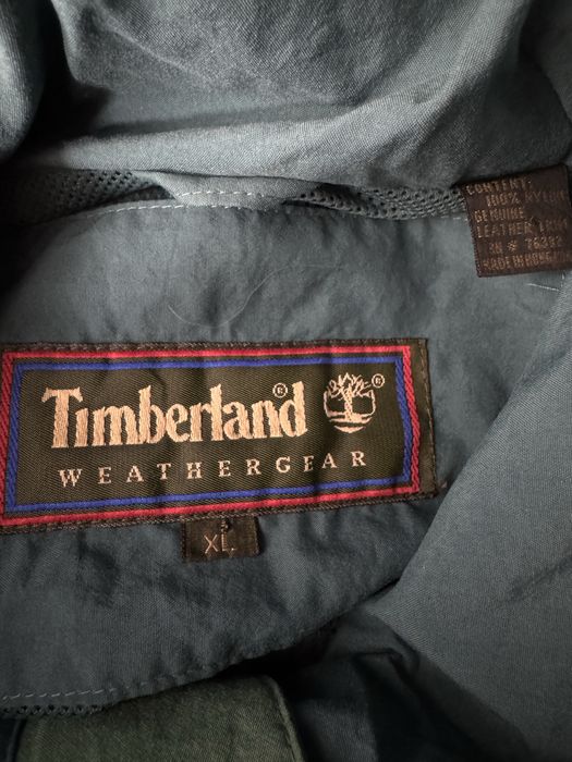 Vintage lekka kurtka Timberland męska wiatrówka z chowanym kapturem XL