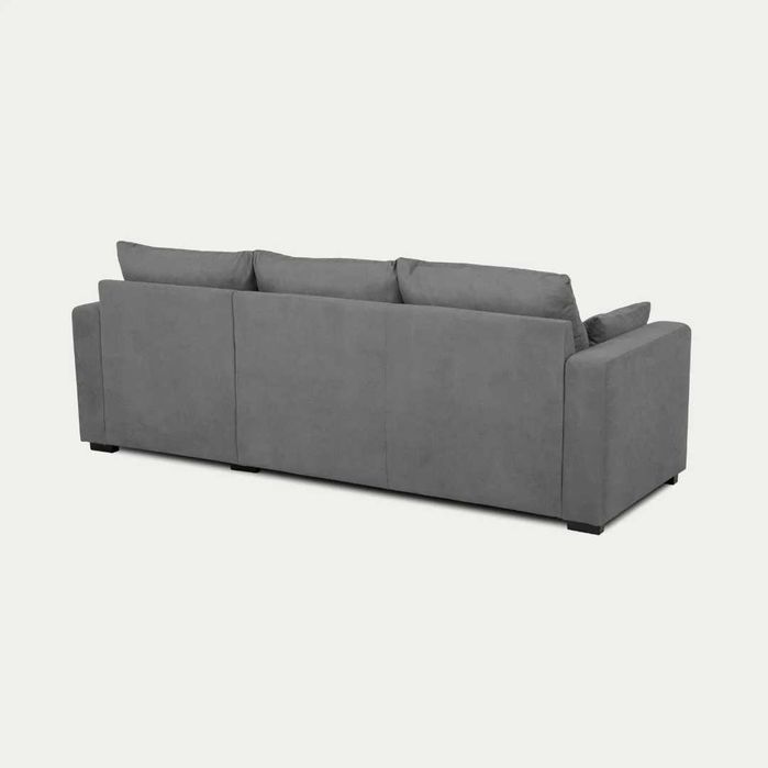 Sofá-cama de 3 lugares com chaise longue reversível - cinzento grafite