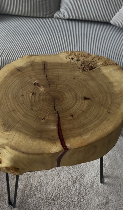 Stolik kawowy loft z żywicą epoksydową