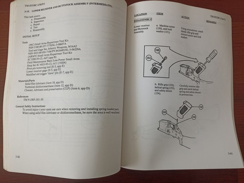 Livro manual carabina M16