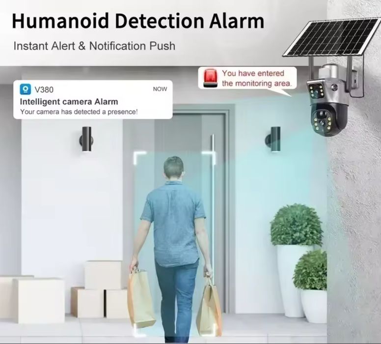 Camera Wi-Fi de vigilância a solar com 2 cameras