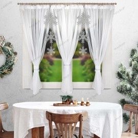 ‼️ SUPER CENA ‼️ Firana zimowa ze srebrnymi gwiazdami