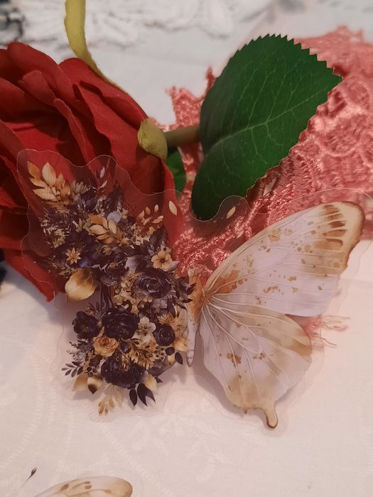 15 stickers encantadoras de luas e borboletas em tons florais