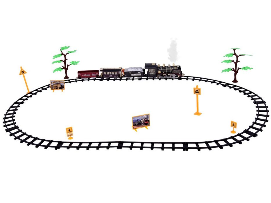 Duży Retro POCIĄG Lokomotywa Kolejka na pilota Światło Para Dźwięk