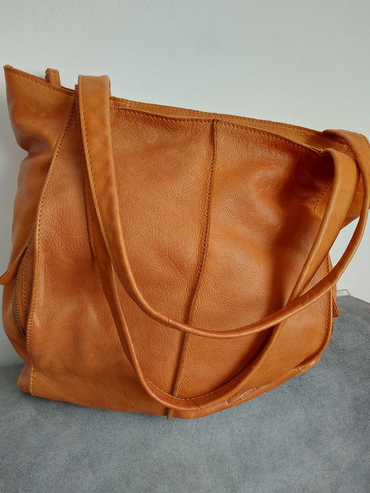 Torebka shopperka  skóra naturalna