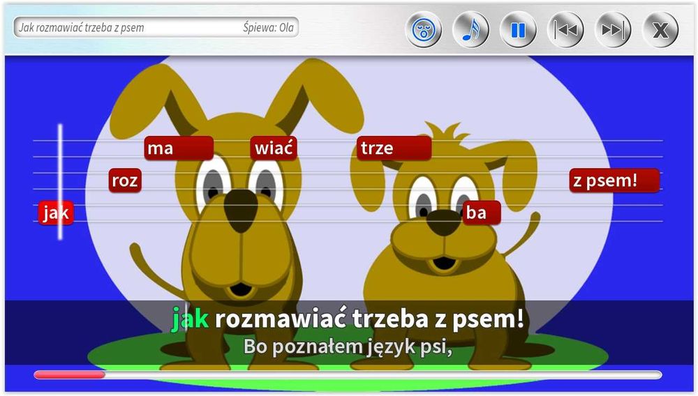 Zestaw karaoke dla dzieci 100 piosenek DVD + mikrofon Bluetooth Niebieski Kotek