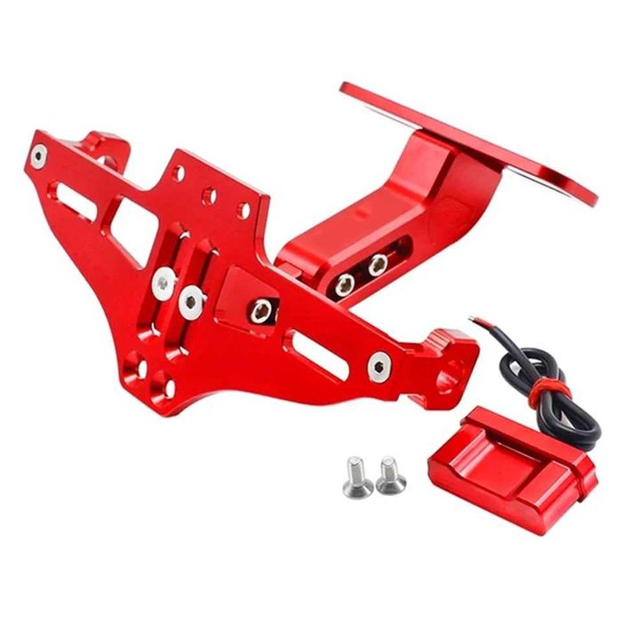 Suporte de Matrícula Universal CNC Alumínio com Luz LED para Moto